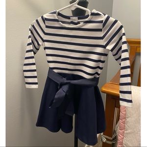 Girls navy blue and white striped dress by Polo Ralph Lauren